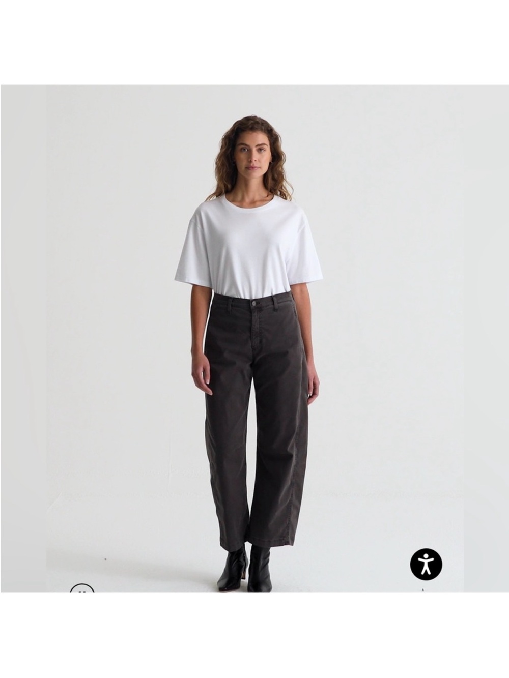 Ag Adriano Goldschmied Wide Leg Pants in Charcoal